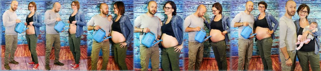 Servizio fotografico gravidanza mese per mese foto panoramica gestazione mamma papà neonato